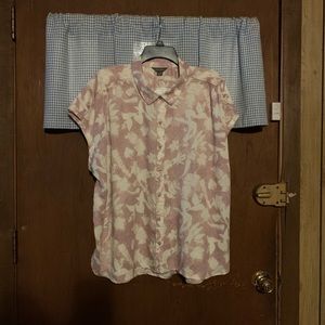 Eddie Bauer Soft Pink and White Shirt  2XL  NWT
